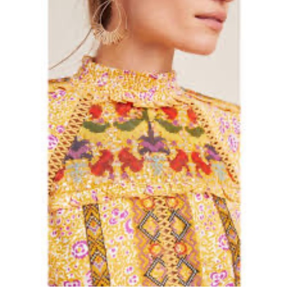 Maeve Goldie Embroidered Anthropologie Blouse - Picture 4 of 14
